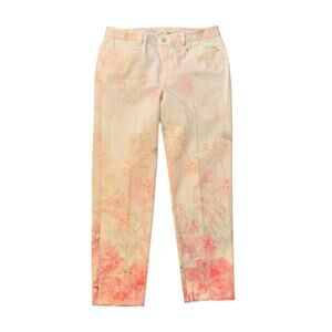 Etcetera cream and pink floral pants size 6